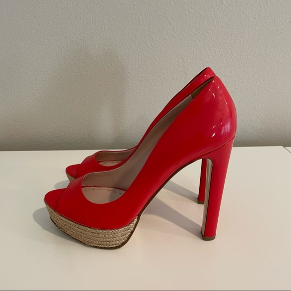 🇮🇹 MiuMiu very high heels red patent pumps open-toe - Picture 3 of 9